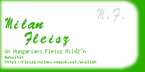 milan fleisz business card